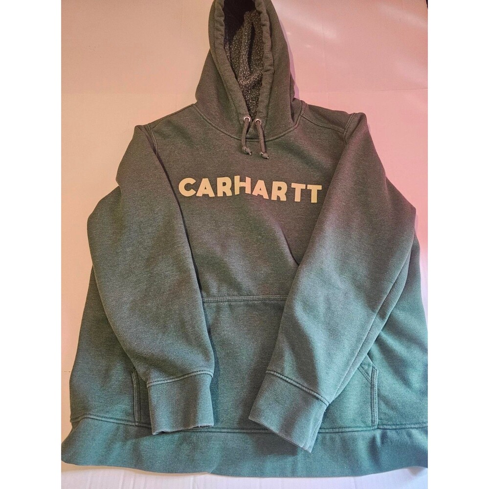 Carhartt Womens 2X Hoodie North Woods Heather Green Spellout 105194 G55